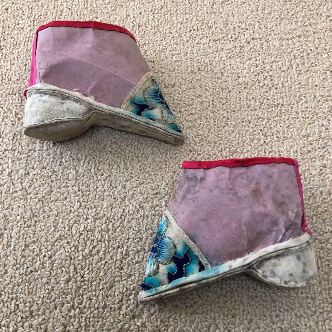 激レア　中国　清代のアンティーク　時代物　三寸金蓮 女性の靴　飾り稀少　極上レア