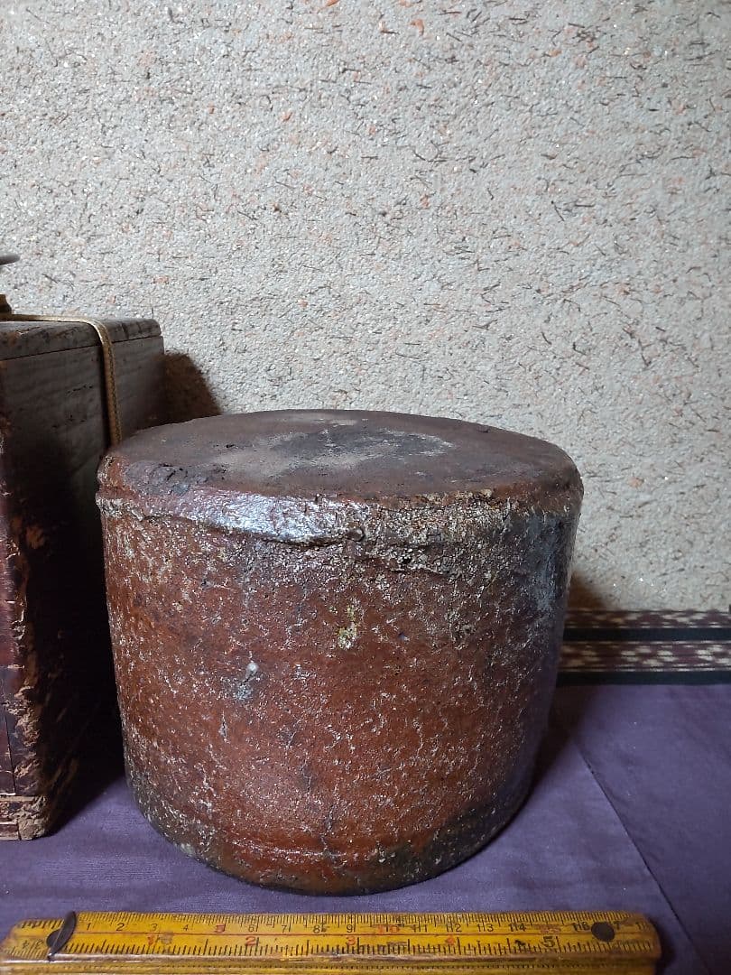 古信楽　鬼桶　水指　茶道具　花生け