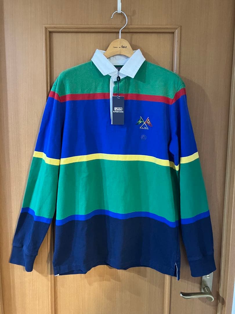 ポロ ラルフローレン 長袖 ストライプ ラガーシャツ M S