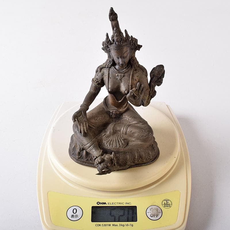 仏教美術　古銅　チベット仏　仏像　置物　M　R8376