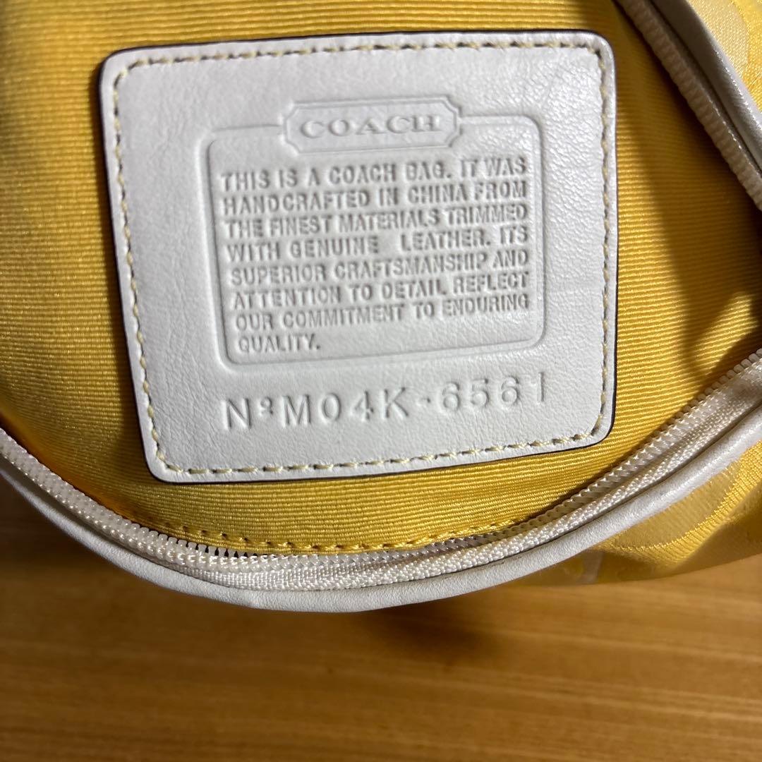 COACH コーチ アクセサリーポーチ　バッグ　シグネチャー イエロー　y2k