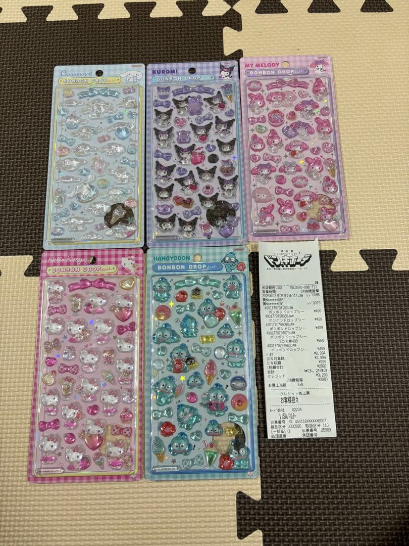 【正規品、新品未開封】 ボンボンドロップシール サンリオ 5枚セット