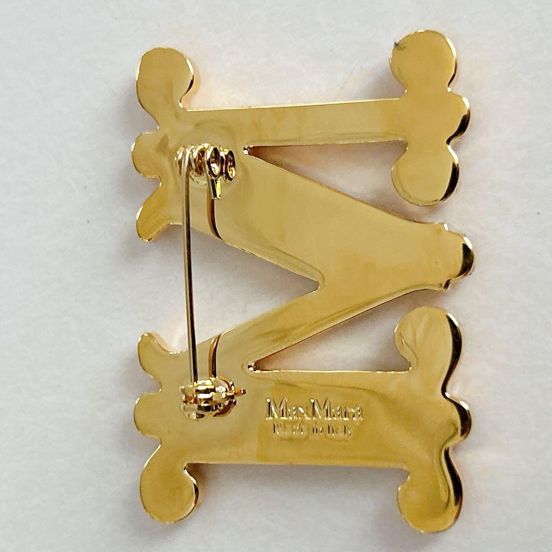 美品【Max Mara】　マックスマーラ　ブローチ　Mロゴ