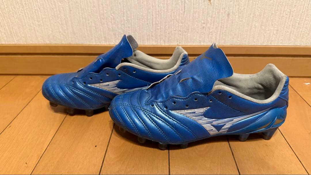 モレリア&モナルシーダ【22㌢】Mizuno サッカースパイク ホワイト/ブルー