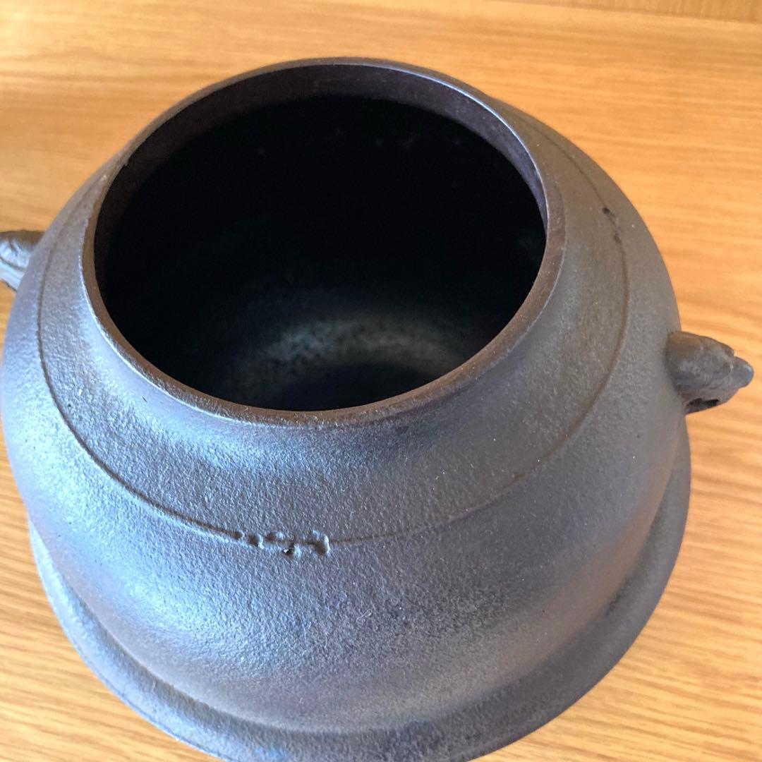 【茶道具】唐銅　朝鮮風炉　釜　一ノ瀬宗和　菊地正直