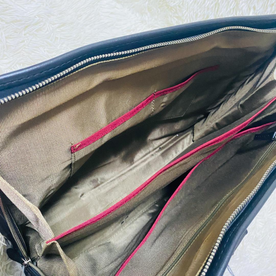 ポールスミス ストライプ ビジネスバッグ ブリーフケース　ブラック　A4可