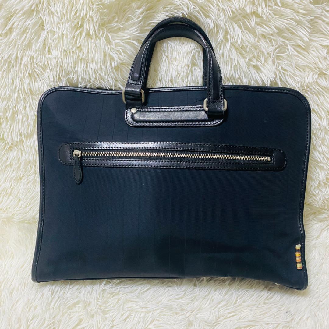 ポールスミス ストライプ ビジネスバッグ ブリーフケース　ブラック　A4可