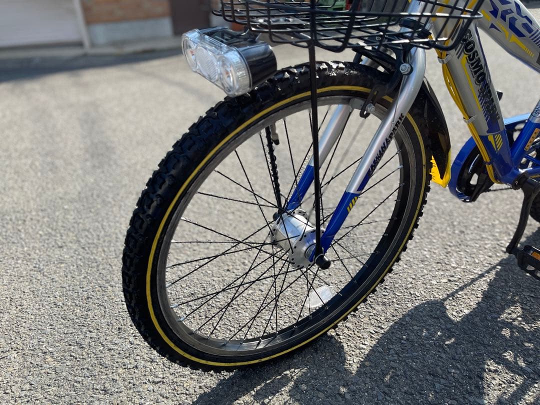 22インチ自転車(青/銀) LEDライト（取説付・防犯登録抹消済）京都市引渡希望