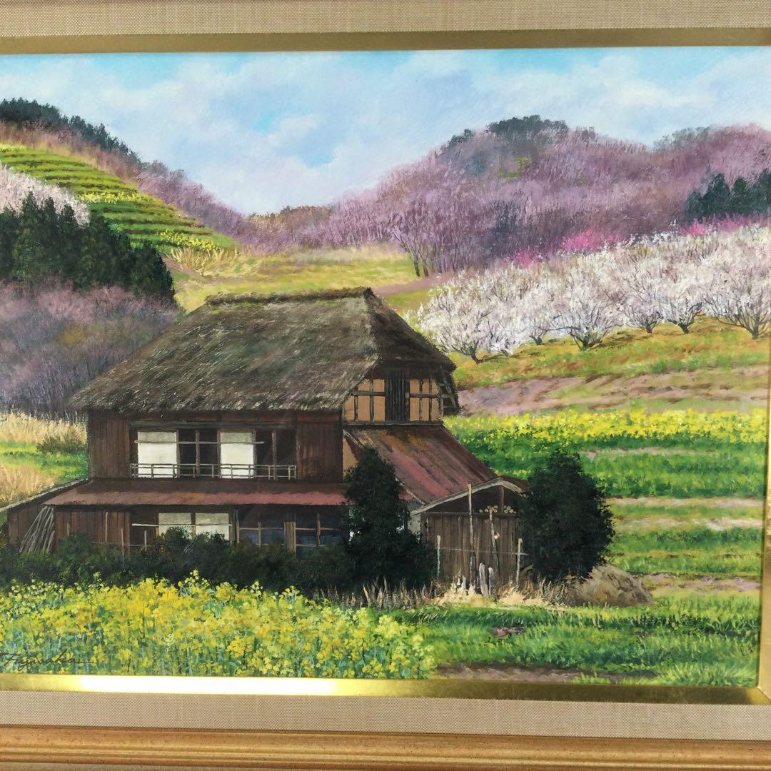 藤坂利則　「梅咲くころ」６号　油彩　福島県川俣町郊外