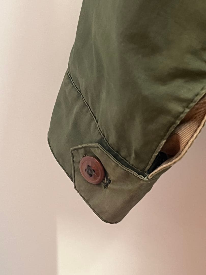 希少　英国製フレッドペリー　モッズコート　カーキ　　ワックス　背中ワッペン　刺繍