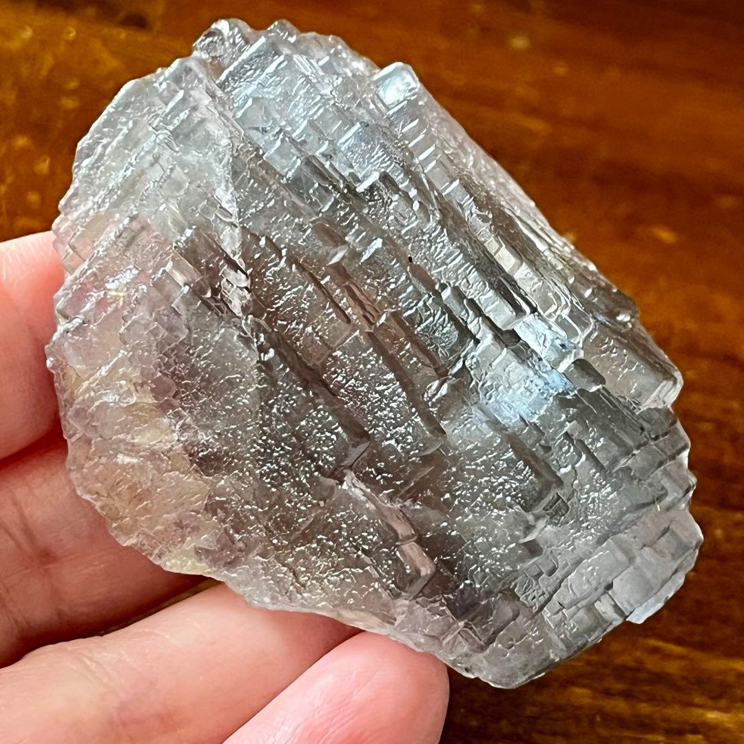 美品 フローライト ライトブルー 372.4ct 幾何学模様 蛍石 原石 鑑賞石