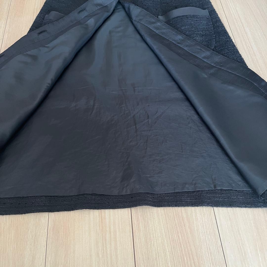 美品 23春エムズグレイシー フラワーボタンツイードワンピースジャンパースカート