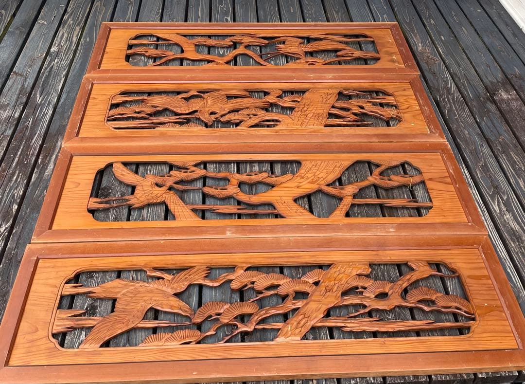 【4枚セット】欄間 ランマ インテリア 古民家