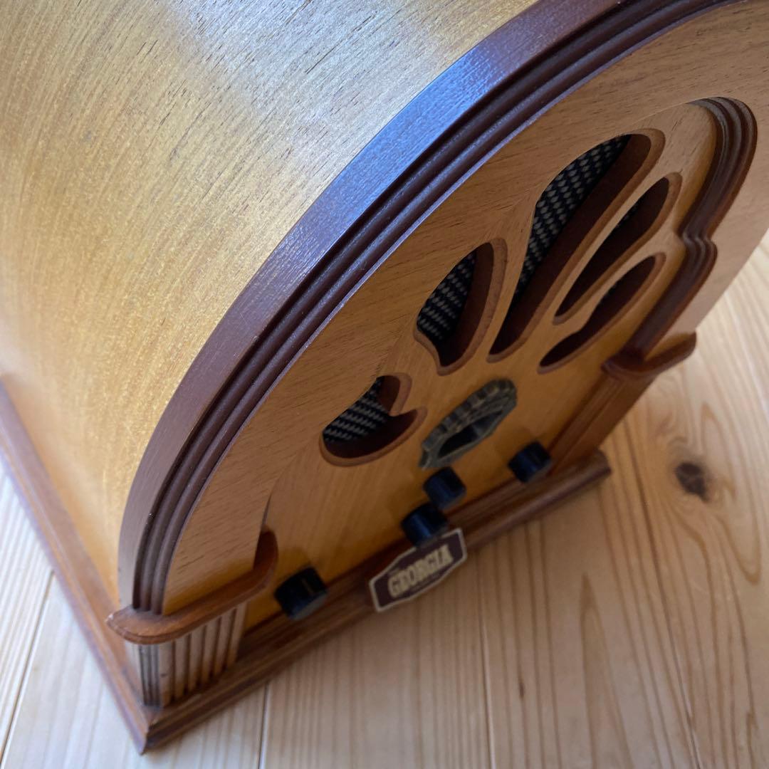 【レトロ】　ジョージア　ラジオ　アンティーク　木製　モダン　お洒落