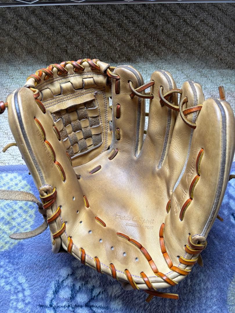 ZETT 硬式グローブ ベージュ 編み込み