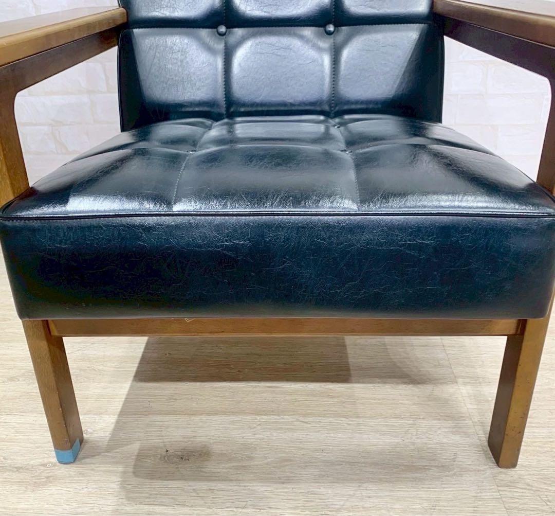 カリモク Kチェア レトロ ヴィンテージ 1シーター シングルソファ ソファ②