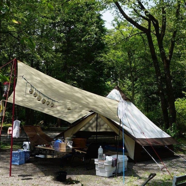 オガワ　グロッケ12tc、タープペンタ4×4、PVCマルチシート