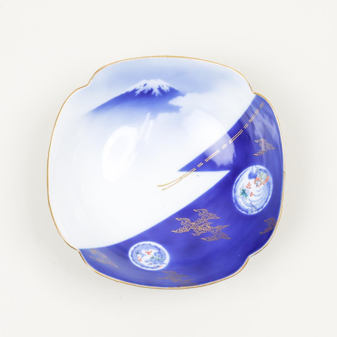 深川製磁 富士鳳凰龍 菓子皿 鉢 箱付き