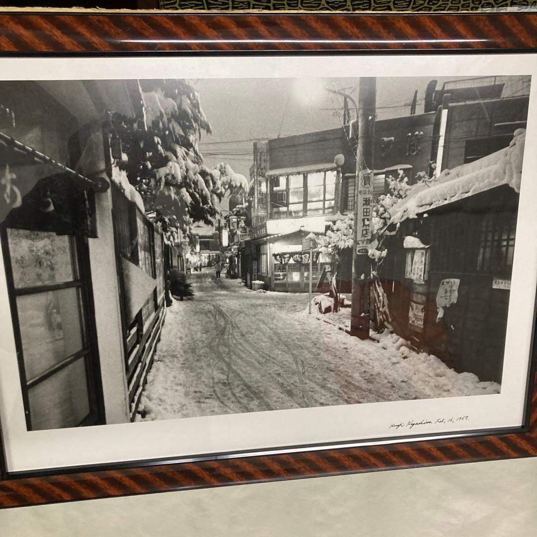 雪の街並み モノクロ写真 永島　浩ニ