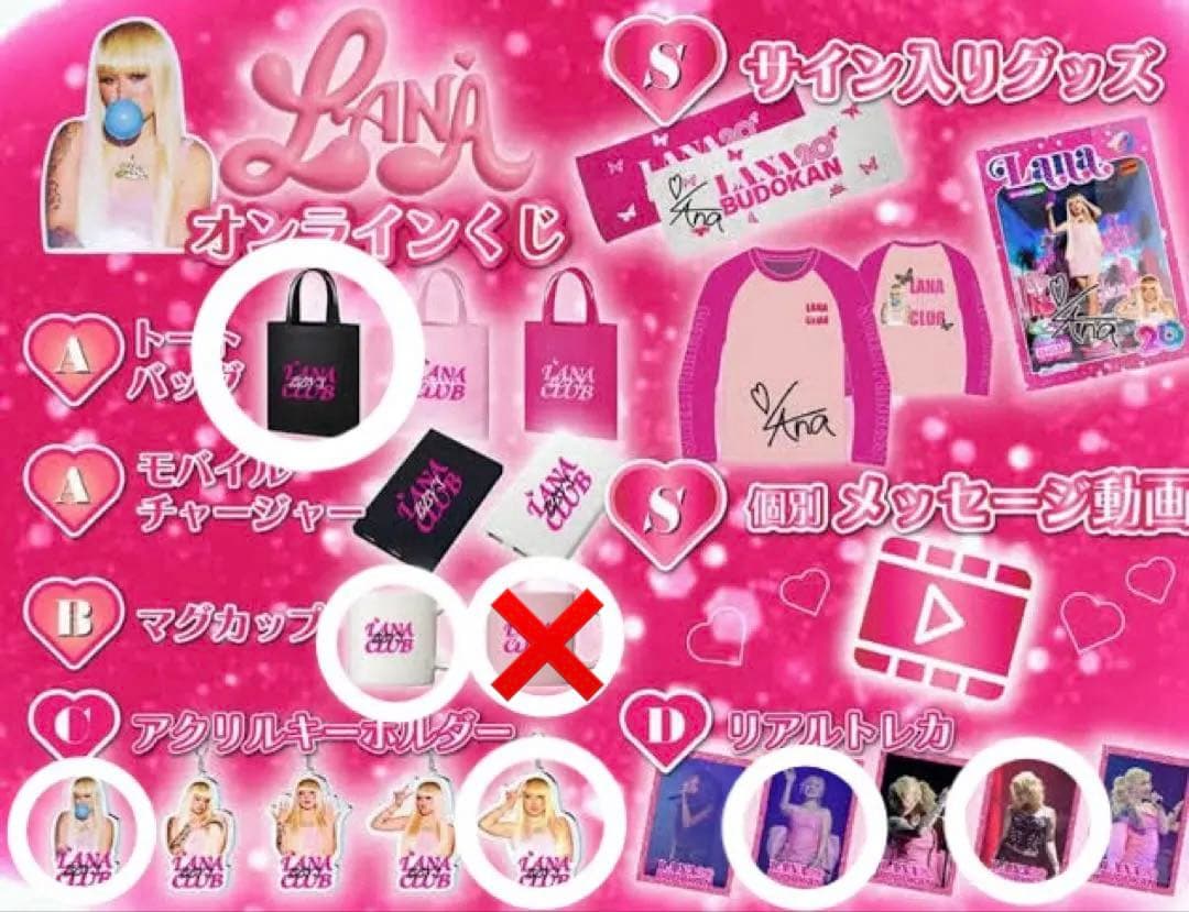 LANA ファンクラブ限定くじ 2024ZeppツアーTシャツ