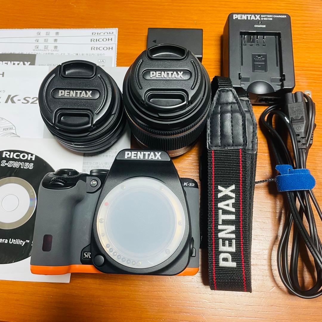 ペンタックス PENTAX K-S2 ダブルズームレンズキット ブラックオレンジ