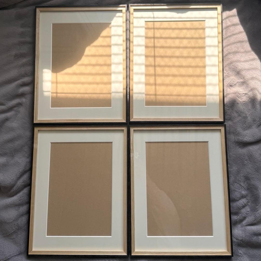 マルニ額縁 デッサン額縁 MRN-D5505-B ブラック太子 マット付 4点