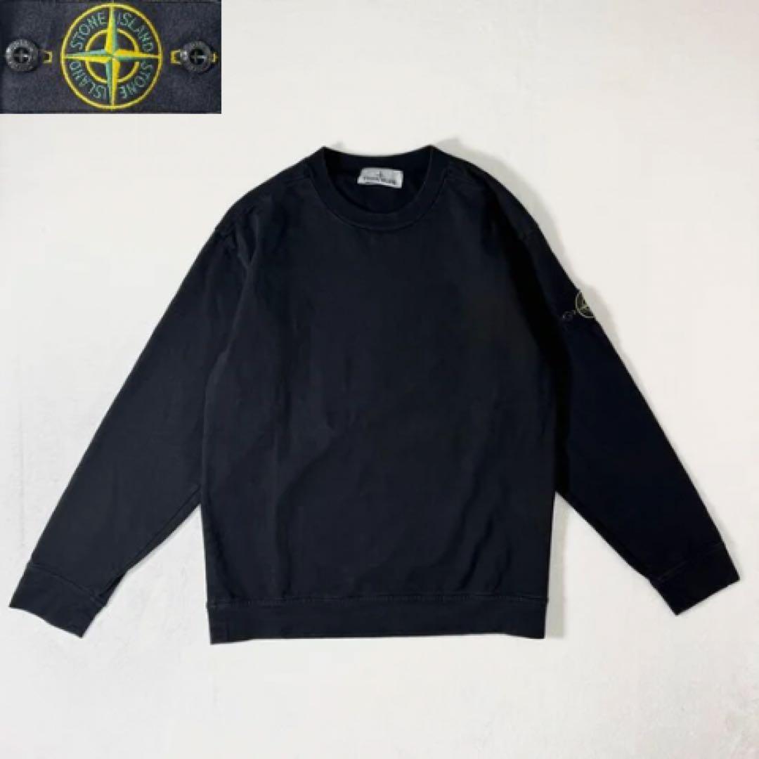 ストーンアイランド クルーネックスウェット ブラック S