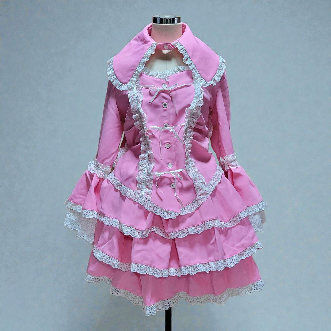 【美品】Good Lockピンク 大えりゴスロリロリータ上下セットYコスプレ衣装