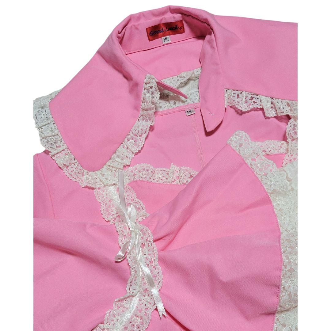 【美品】Good Lockピンク 大えりゴスロリロリータ上下セットYコスプレ衣装