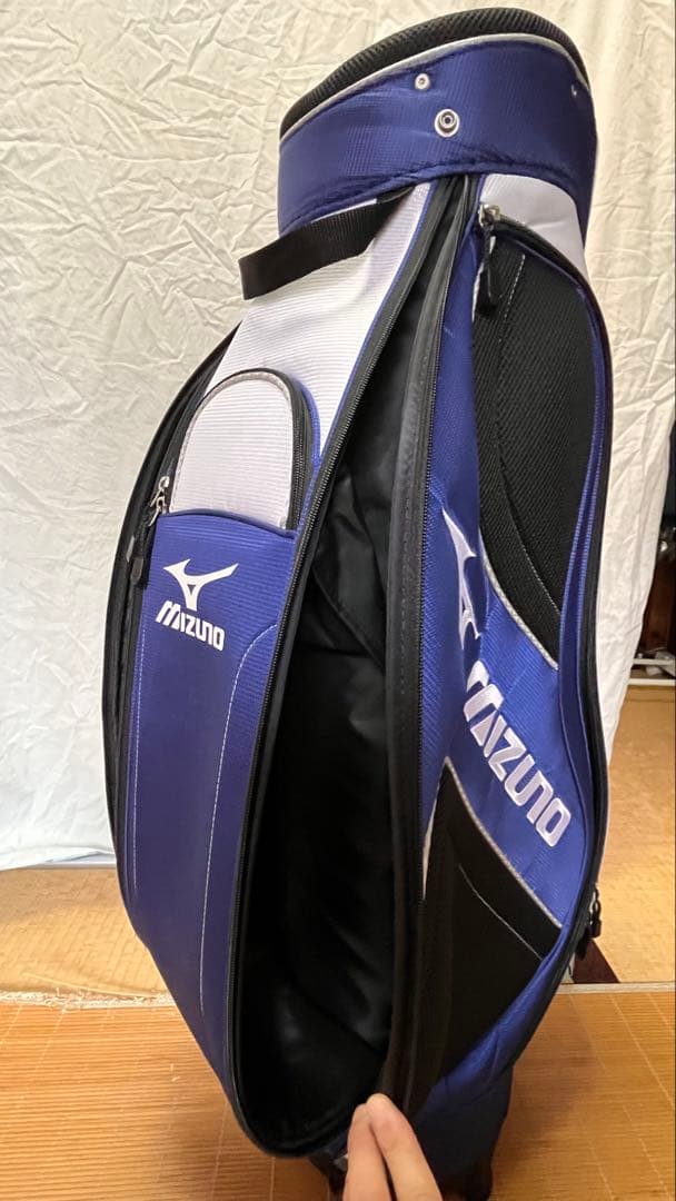 【ほぼ未使用】MIZUNO ゴルフバッグ キャディバッグ ブルー×ホワイト