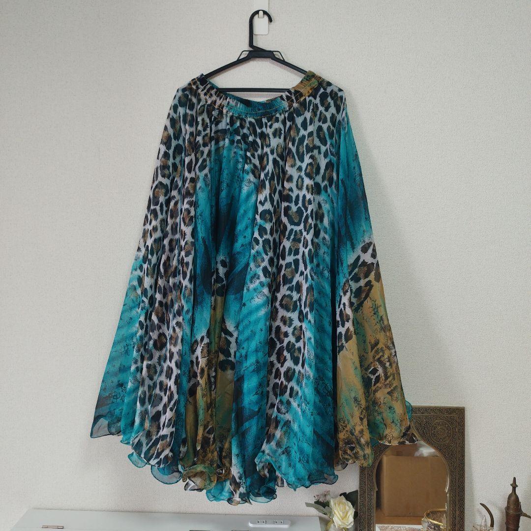 ベリーダンス レオパード柄 フレアスカート