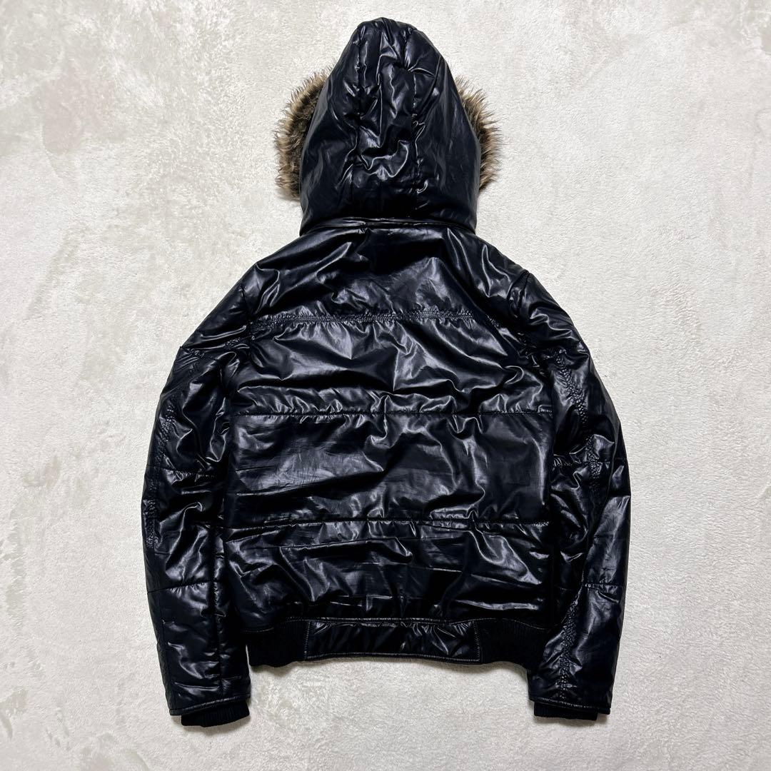 激シブ! 00s y2k 3way ファー パフジャケット 短丈 L 平成