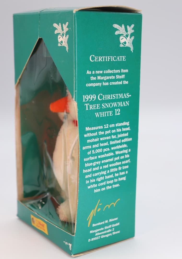 コレクション Steiff 1999 CHRISTMAS-TREE MAN WHITE