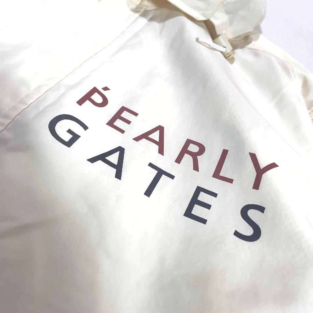 美品 パーリーゲイツ ナイロン フーディジャケット L アイボリー ハーフコート