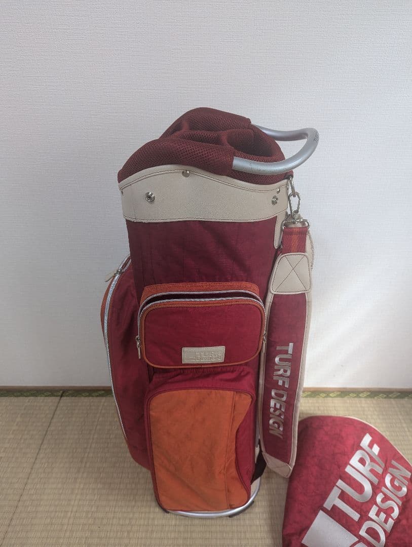 TURF DESIGN キャディバッグ 赤・オレンジ