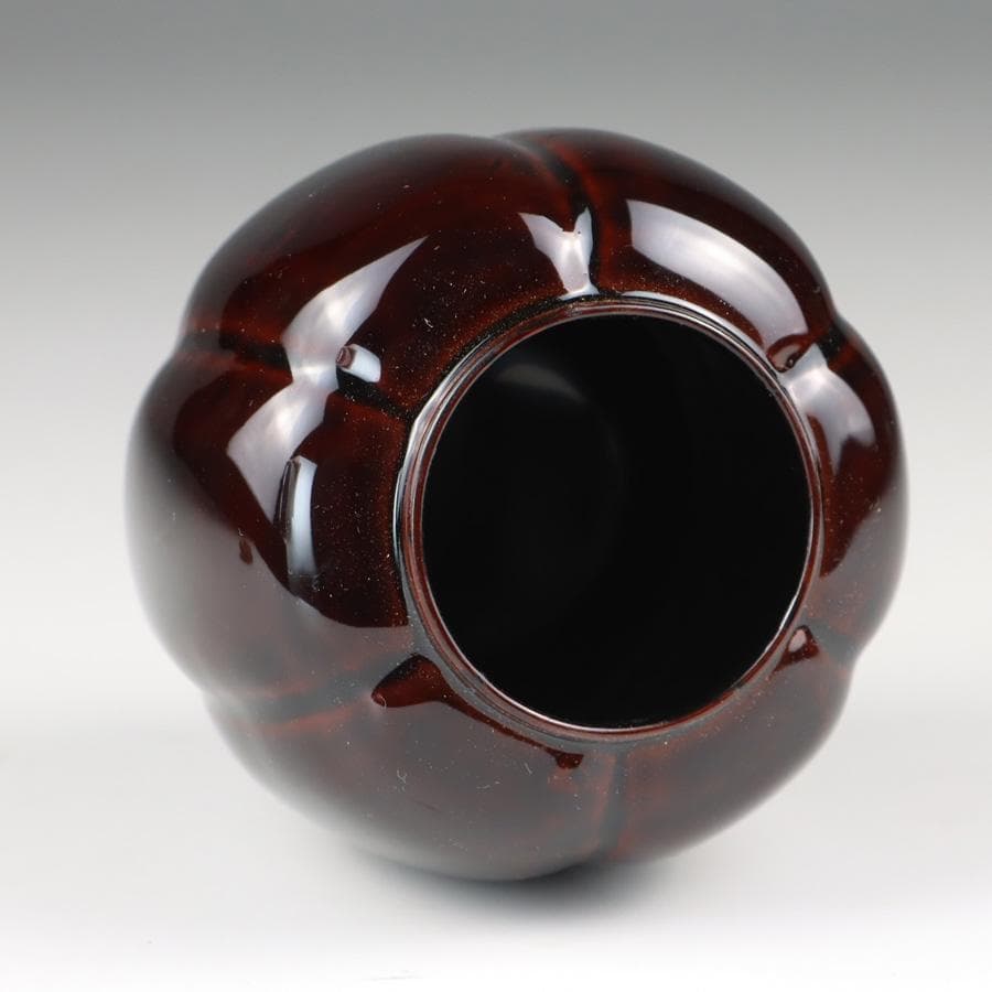 Y2888-3 茶道具 中村宗悦 如心斎好写 阿古陀茶入 共箱・仕覆 　　＃13