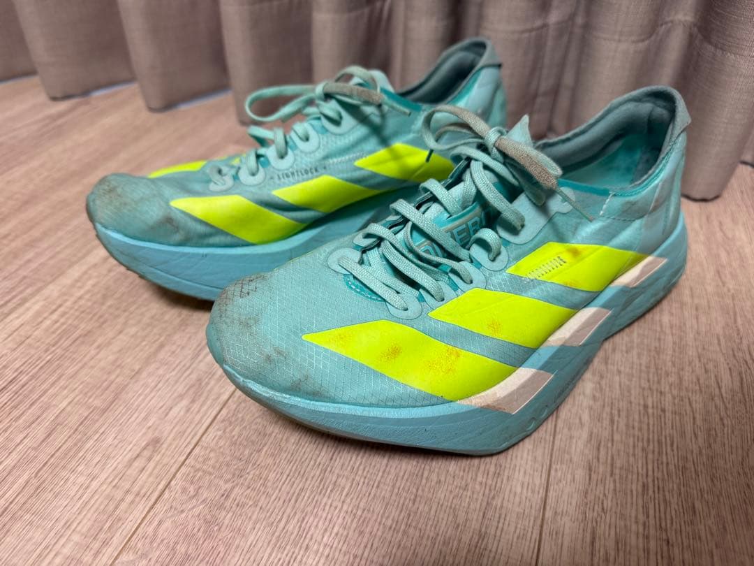 adidas アディオスプロ4（25.5cm）走行98km 状態良好　水色