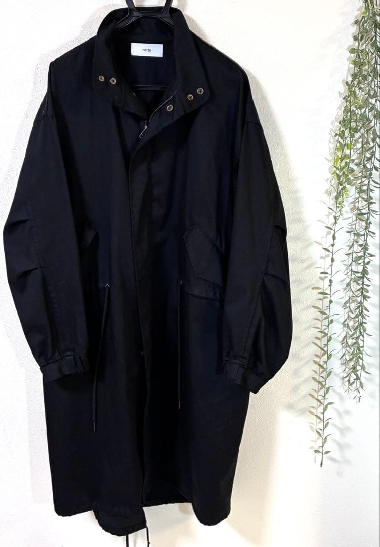 【美品】natto ハイクオリティ ミリタリーモッズコート / ブラック