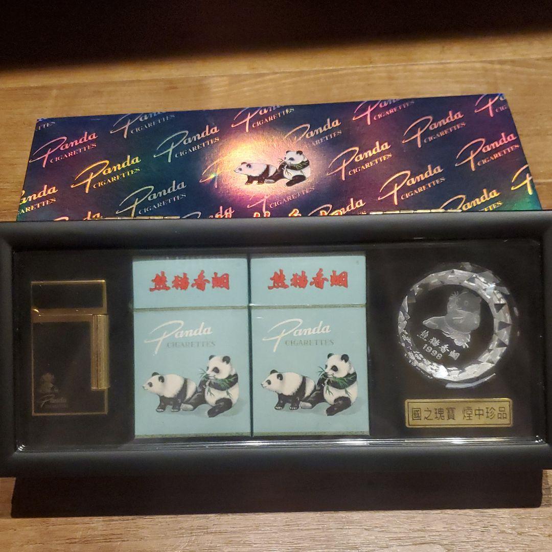 中国タバコ　上海煙草公司　熊猫香煙　ライター　文鎮セット　パンダ
