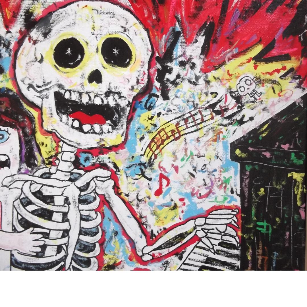 天才クリア・クリムゾン真作保証作品　Ｆ１０号　陽気なガイコツくん　２０２６年新作