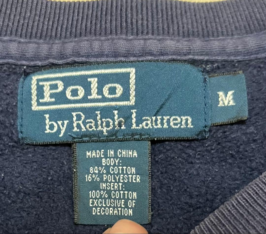 90s Polo Ralph Lauren茄子紺　トレーナー スウェット　M
