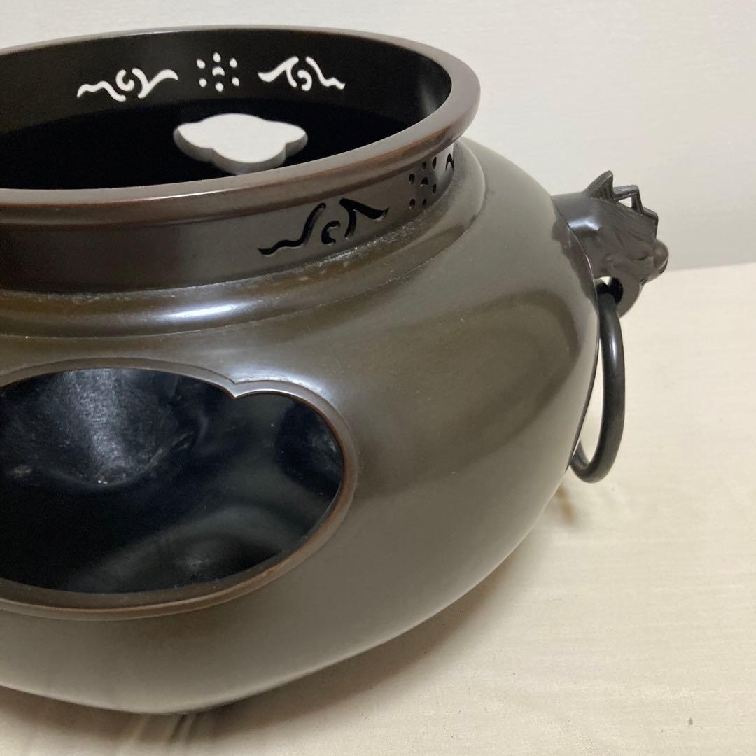 茶道具　金森紹栄　風炉　鬼面風炉　鋳物　工芸品