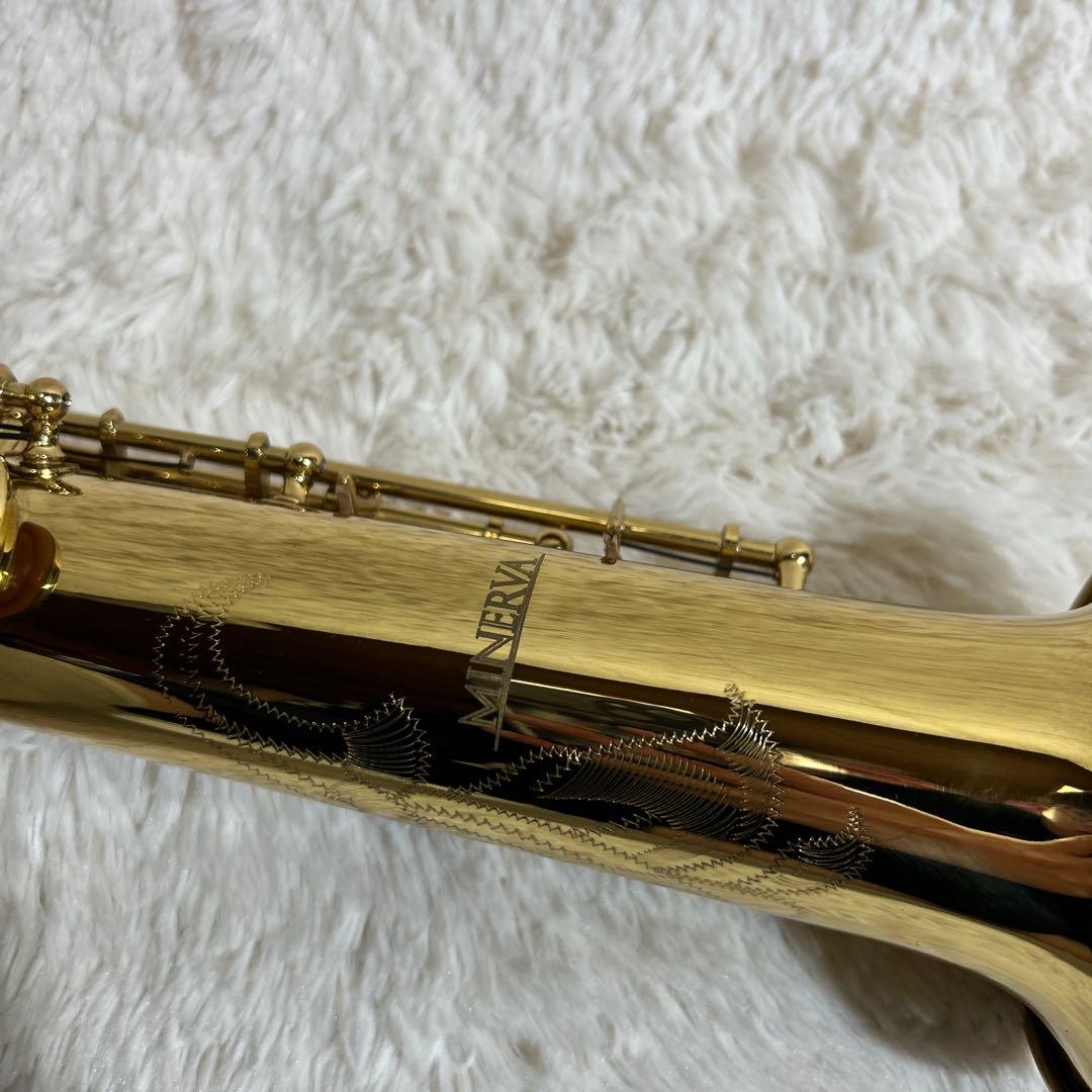 【美品】MINERVA ソプラノサックス　本体 ゴールド ケース付き
