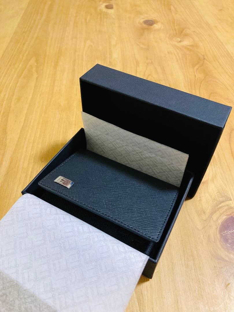 dunhill 黒 レザー 名刺入れ 箱付き