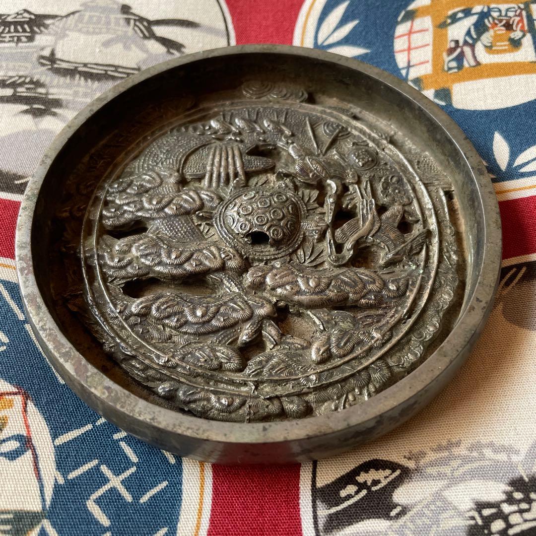 青銅鏡　鶴　亀　松