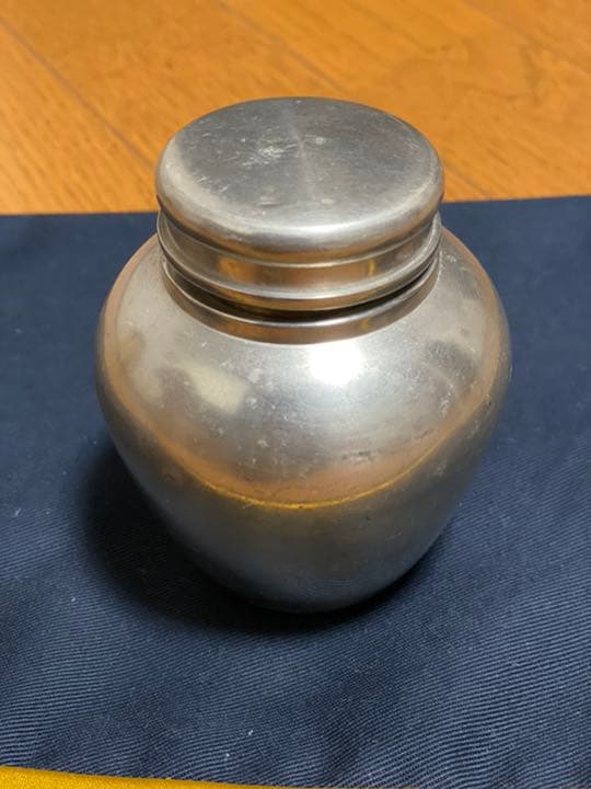 お値下げ【煎茶道具】　英祥堂　錫製　　茶筒