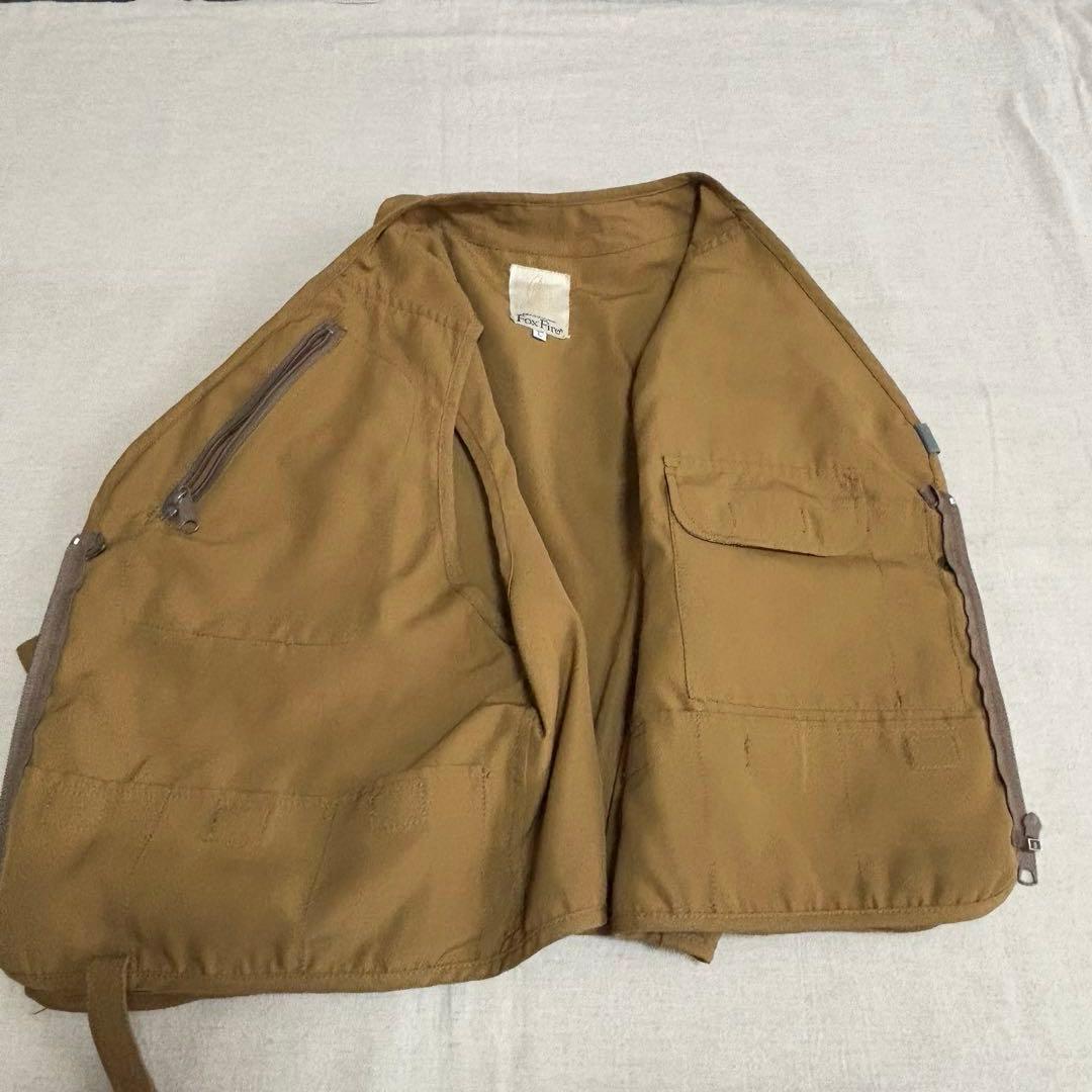 FOX FIRE 旧ロゴ　 フィッシングベスト 迷彩ポケット付き　Lサイズ