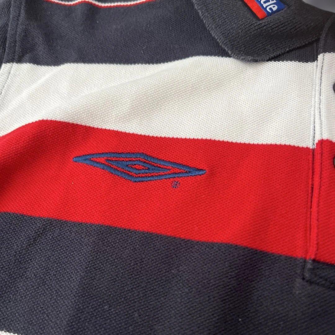 90s イングランド代表 UMBRO アンブロ マルチボーダー ポロシャツ
