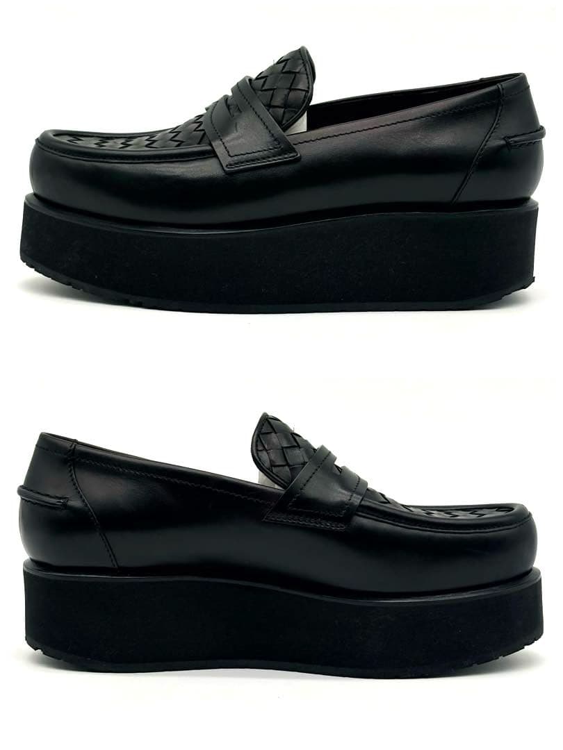 【美品】BOTTEGA VENETA 厚底　イントレチャート　ローファー