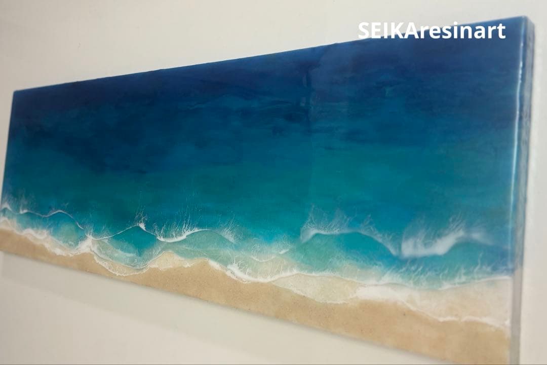 まぁ　30×90 オーシャンレジンアート